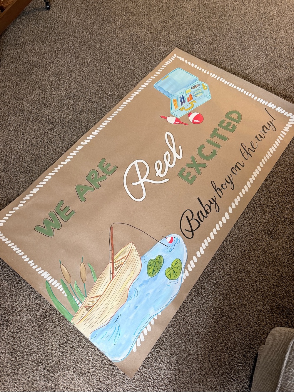 Handpainted baby shower banner